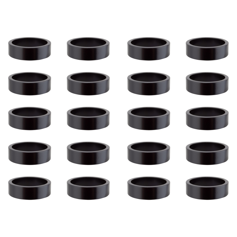 Origin8 Bulk Alloy Headset Spacers SHIS Spacer 1-1/8` x 10mm Black Jar of 20