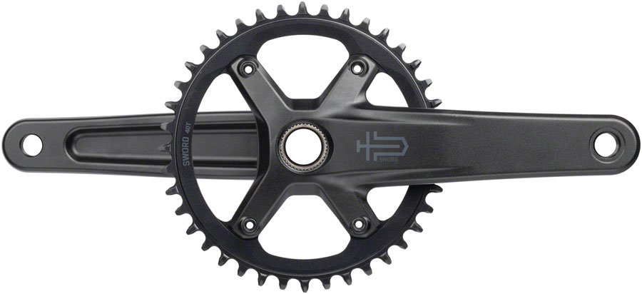 microSHIFT Sword 1x Crankset - 10-Speed, 110 Asym BCD 24mm Spindle, Black variant 2