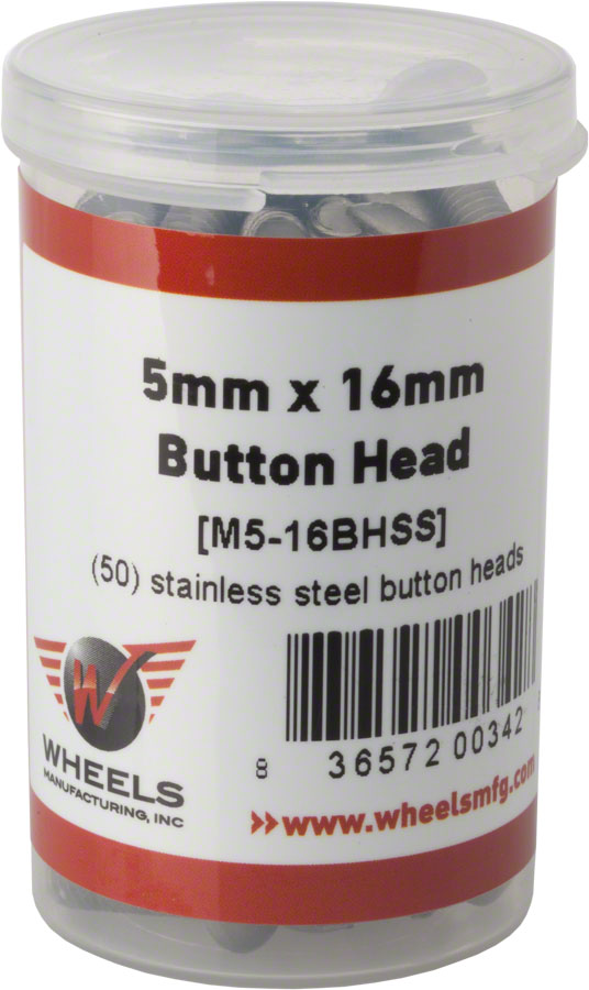Wheels Manufacturing Button Head Cap Screw - M5 Stainless Steel, Bottle of 50 variant 3