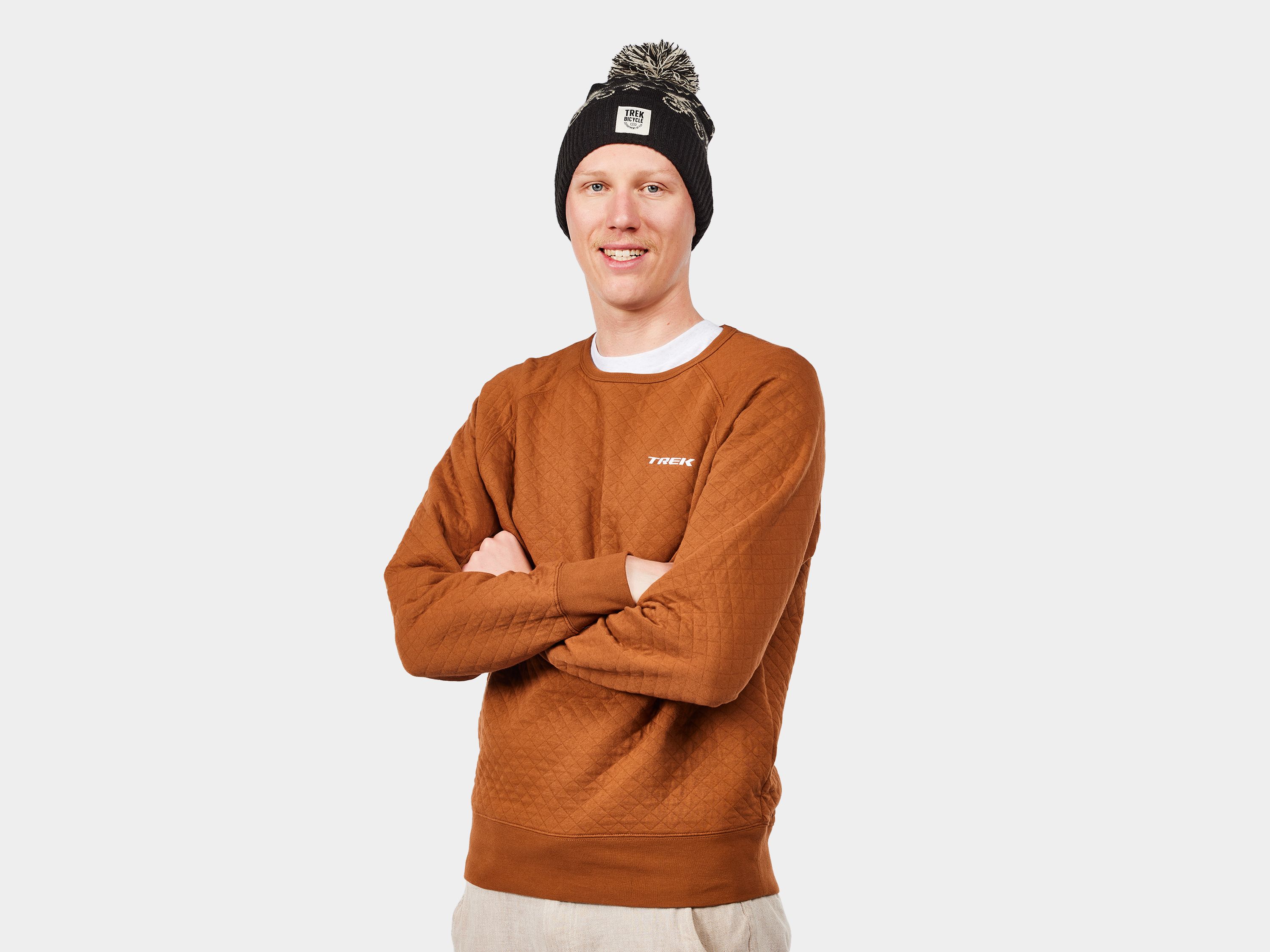 Trek Quilted Crewneck X-Small Carmel Shirt
