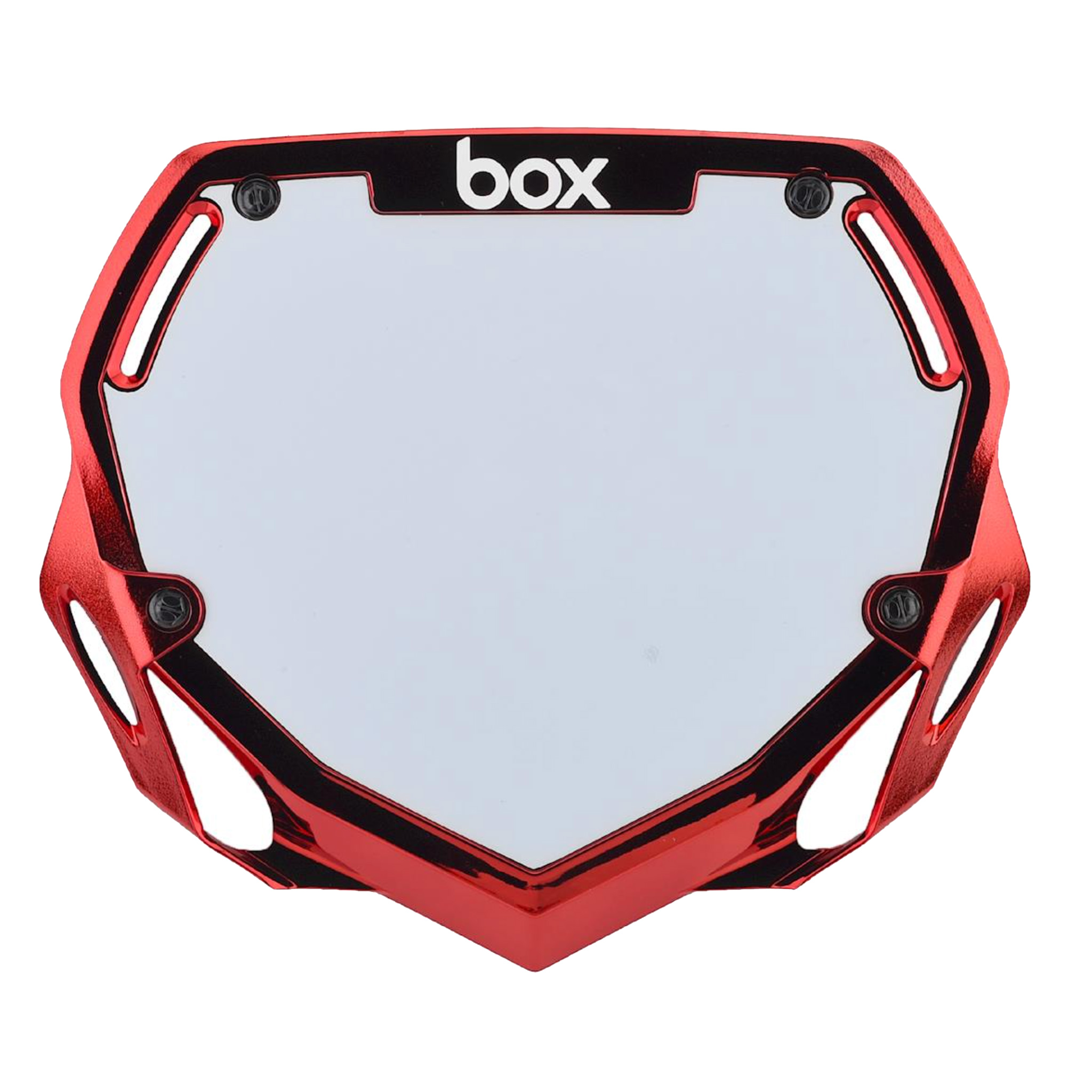 BOX Box Two Number Plate Red Chrome - Large BOX Box Two Number Plate Red Chrome - Large