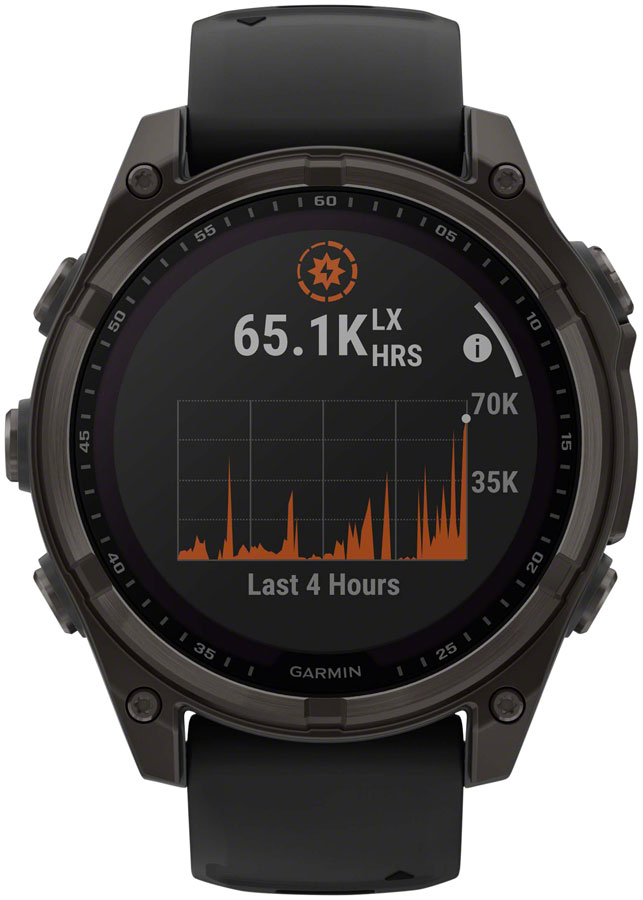 Garmin fenix 8 Smartwatch - Sapphire Carbon Gray DLC Titanium BLK/Pebble Gray Silicone - Image 10