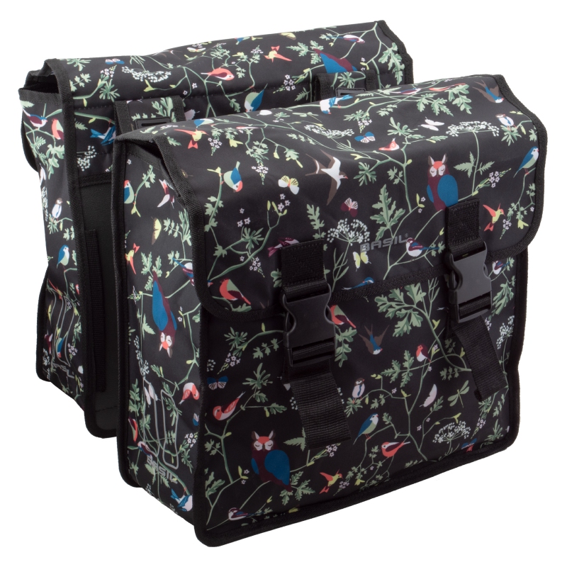 Basil Wanderlust Double Pannier Bag UBS / Straps 14.2x5.5x16.2` 2135 c.i. Charcoal Grey