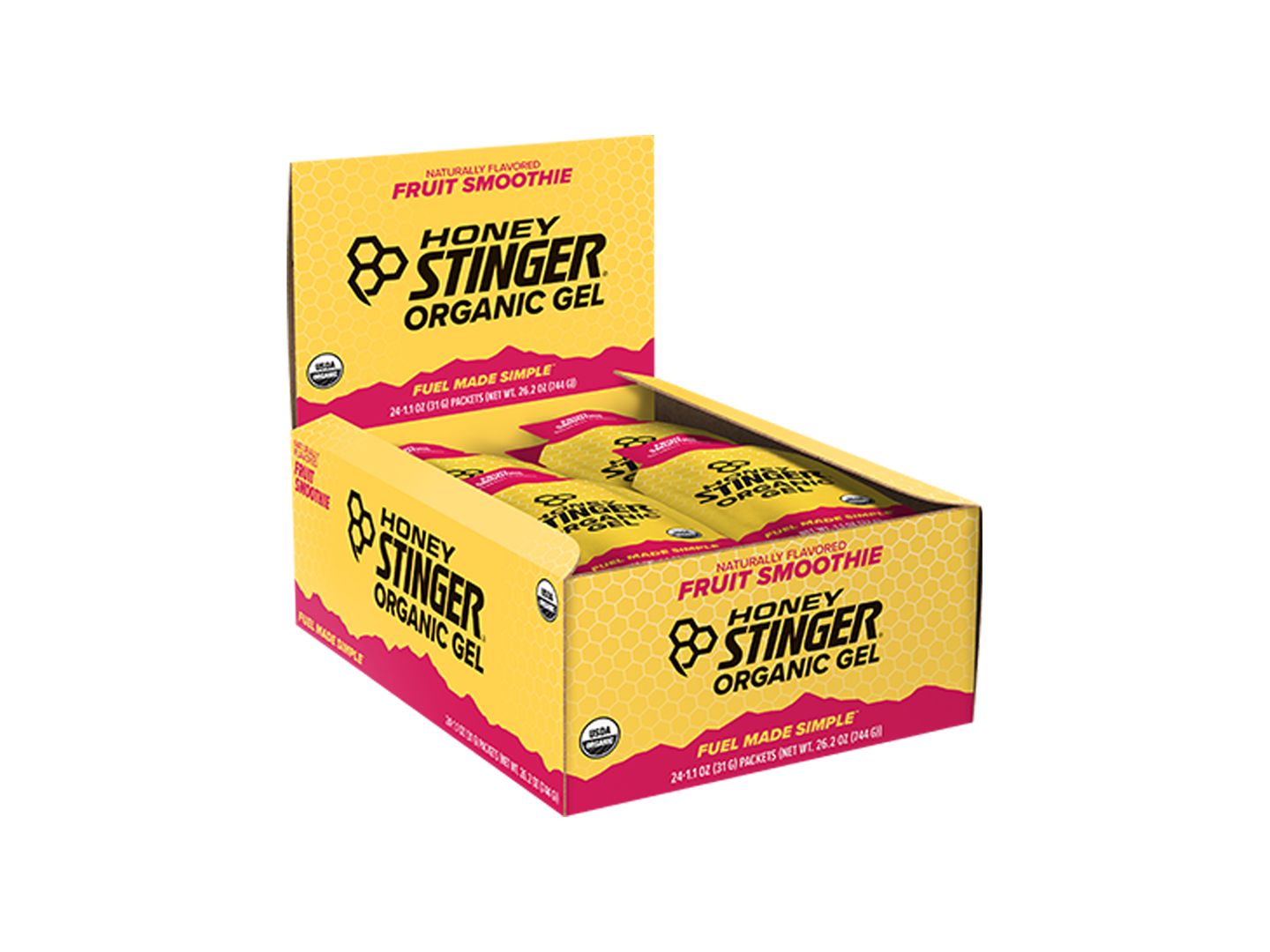 Supplement Honey Stinger Organic Fruit Smoothie Pink Box 24