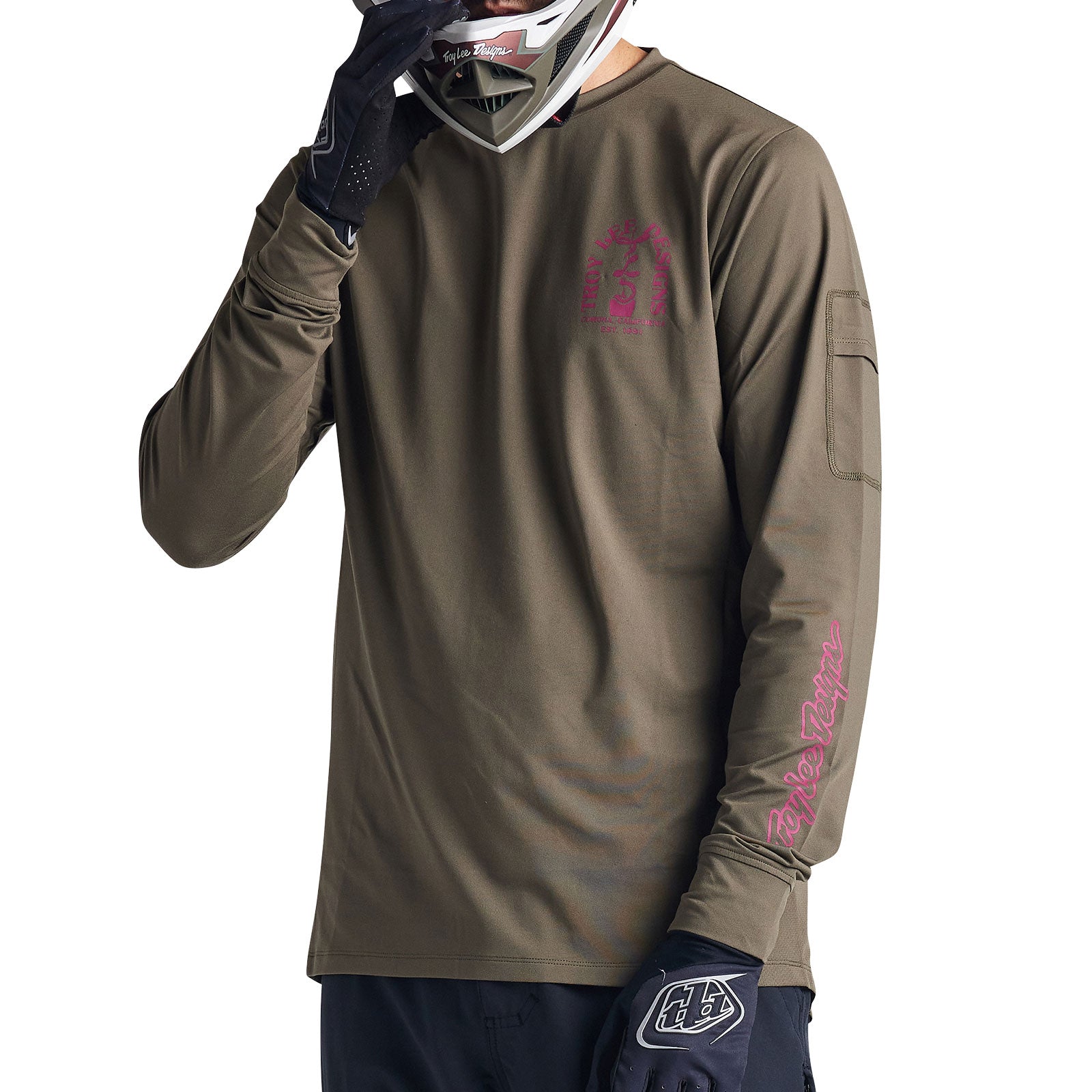 Ruckus Long Sleeve Ride Tee Fangs Olive - Image 9