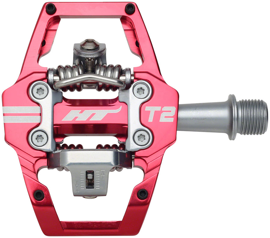 HT Components T2 Pedals - Dual Sided Clipless Platform Aluminum 9/16" Red HT Components T2 Pedals - Dual Sided Clipless Platform Aluminum 9/16" Red