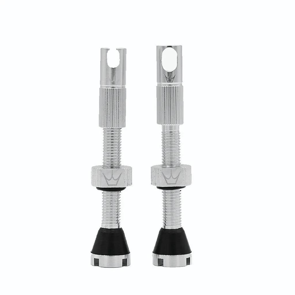 Peaty's Alloy Presta Tubeless Valve Stem 42mm Pair Silver
