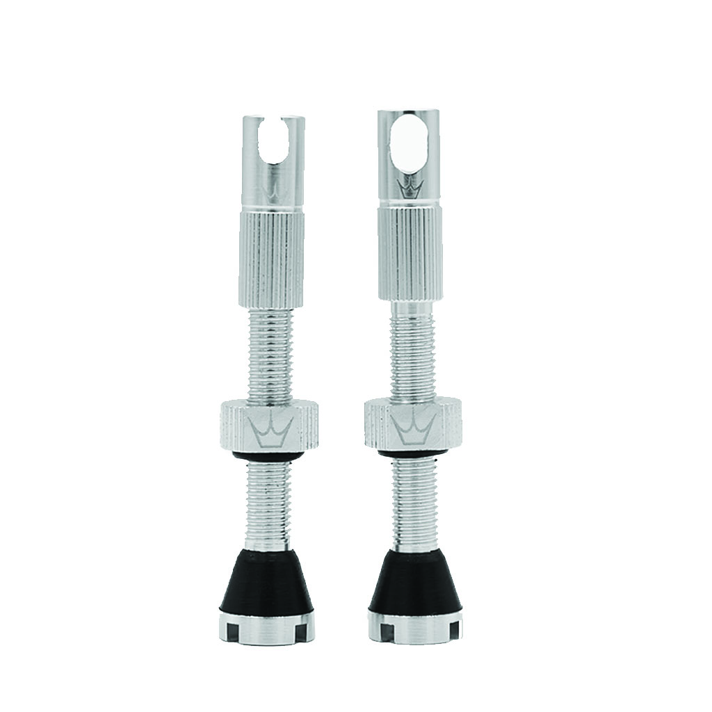 Peaty's Alloy Presta Valve Stem 60mm Pair Silver 