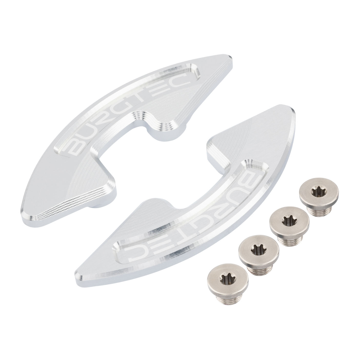 Burgtec Chainring Bash Guard - Double - Rhodium Silver