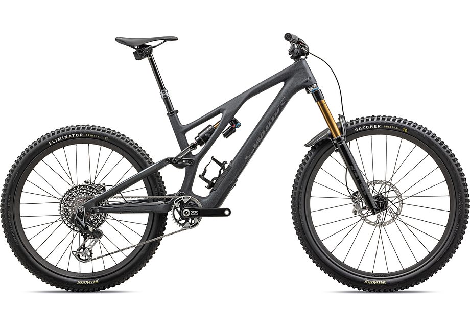 2025 Specialized Stumpjumper Evo S-Works Bike Satin Smoke / Cool Grey / Electric Green / Gloss Smoke Liquid Metal S1