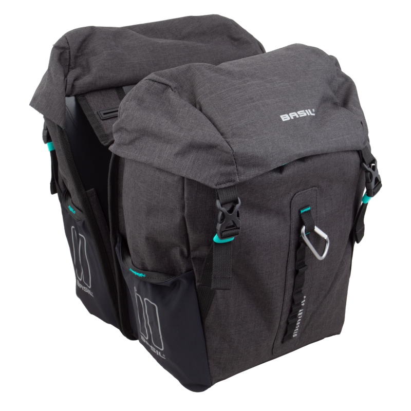 Basil Discovery 365D Double Pannier Bag UBS / Straps 11.8x5.9x12.2` 1098 c.i. Black