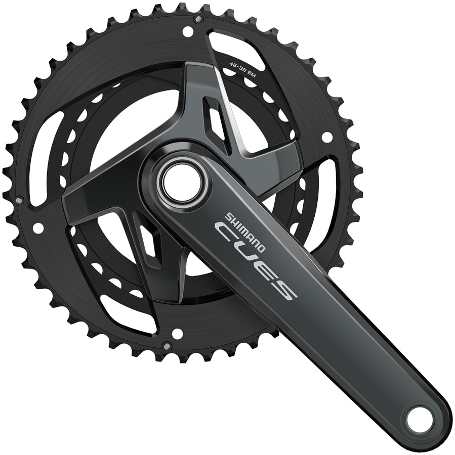 Shimano CUES FC-U8000-2 Crankset - 11-Speed, 46/32t Asymmetric 96 BCD Hollowtech II, Black variant 2