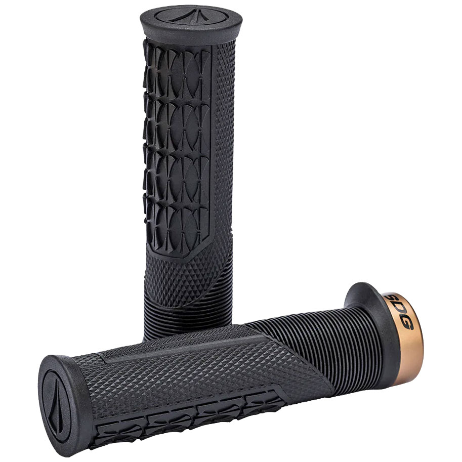 SDG Thrice OC Lock-On MTB Grips - Black-Kashima