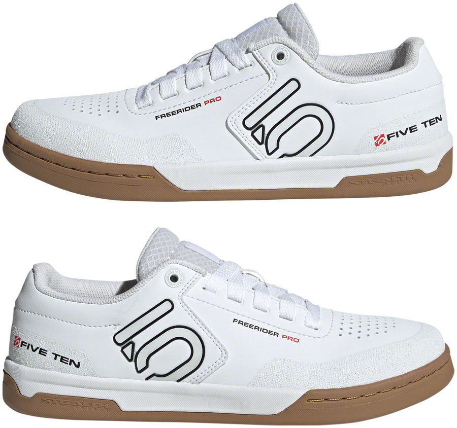 Five Ten Freerider Pro Flat Shoes - Men's, FTWR White/Core Black/Red - Image 3