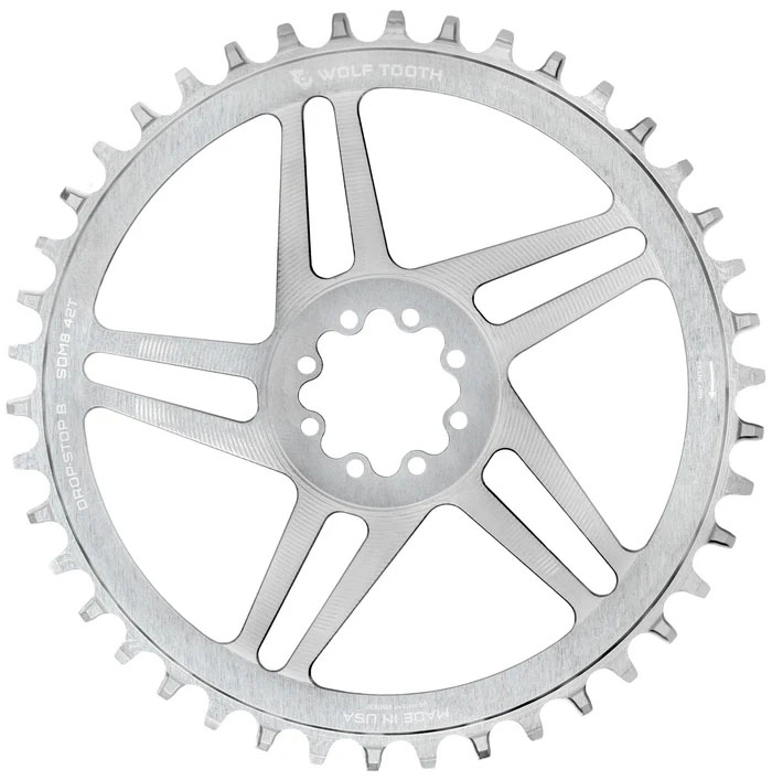 Wolf Tooth Components 8-Bolt Road/Gravel Chainring (Flat Top) 42T Silver