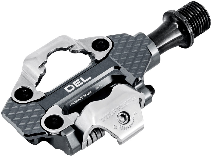Wolf Tooth MK0 DEL Gravel Race Clipless Pedals - Single Sided Clipless Alloy 9/16" Shadow Gray Pair Shimano SPD Wolf Tooth MK0 DEL Gravel Race Clipless Pedals - Single Sided Clipless Alloy 9/16" Shadow Gray Pair Shimano SPD