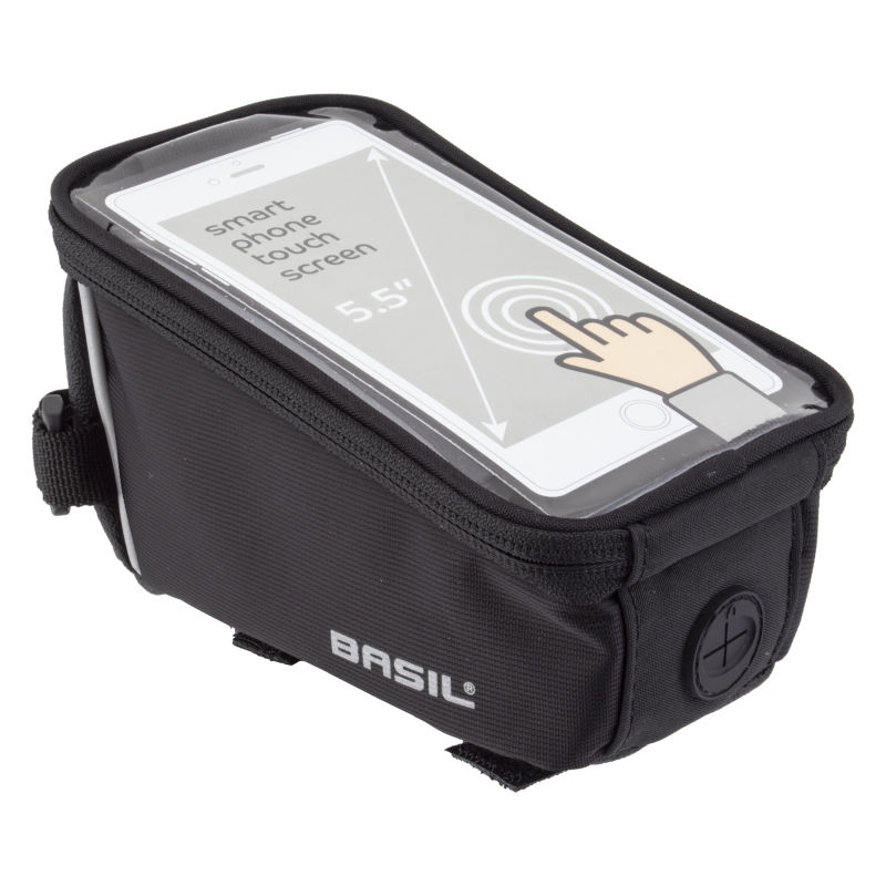 Basil Sport Design Frame Bag Velcro Straps 7.5x4.3x4.3` 5.5` Phones Black 61 c.i. Basil Sport Design Frame Bag Velcro Straps 7.5x4.3x4.3` 5.5` Phones Black 61 c.i.