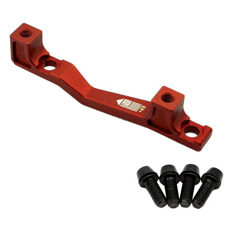 Freedom Coast Post Mount Brake Adapter 160/180mm+43 Red