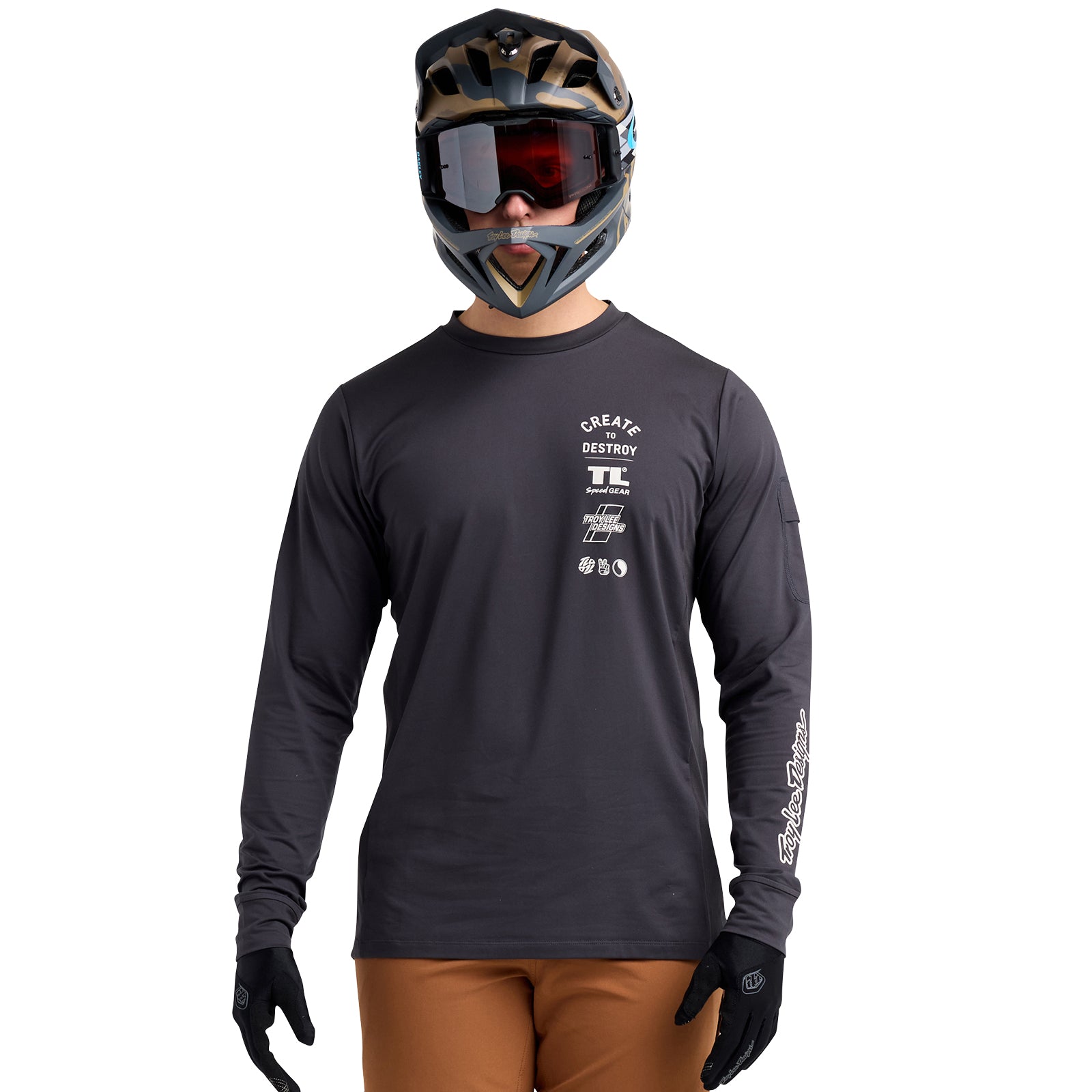Ruckus Long Sleeve Ride Tee Destroy Carbon - Image 8