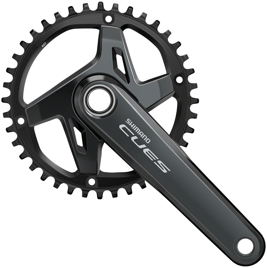 Shimano CUES FC-U8000-1 Crankset - 9/10/11-Speed, Asymmetric 96 BCD Hollowtech II, Black variant 3