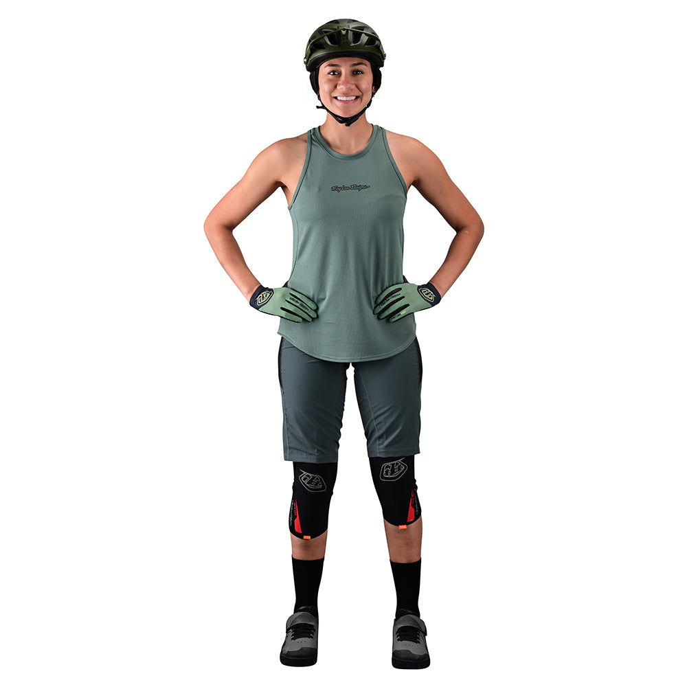 Womens Luxe Short No Liner Solid Steel Green - Image 2
