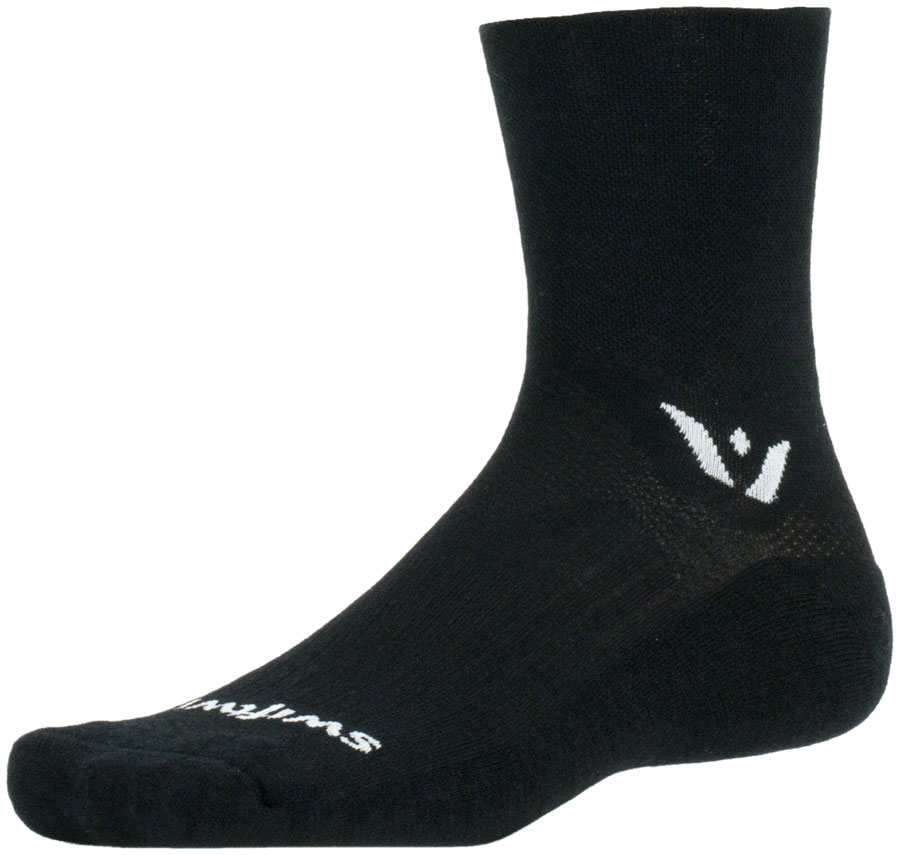 Swiftwick Pursuit Quarter Crew Socks - 4" Black