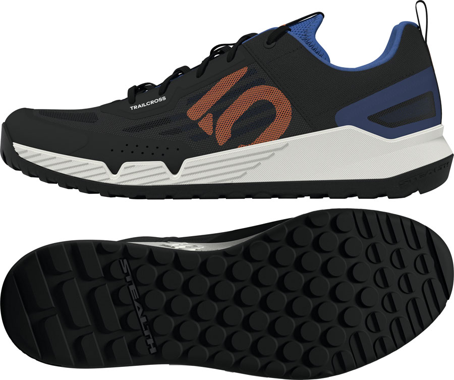 Five Ten Trailcross LT Flat Shoes - Men's Core Black/Pure Orange/Ray Blue - Image 2