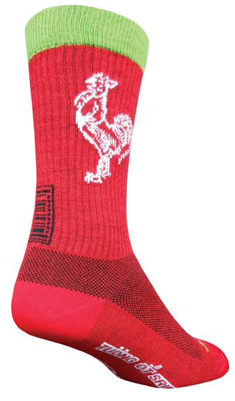 Sockguy Sriracha Acrylic Crew Socks, Red/Green