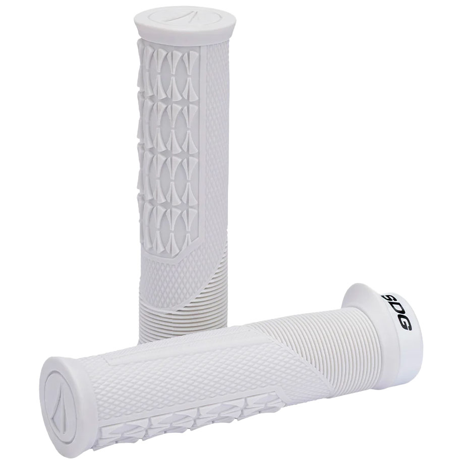 SDG Thrice OC Lock-On MTB Grips - White-Black