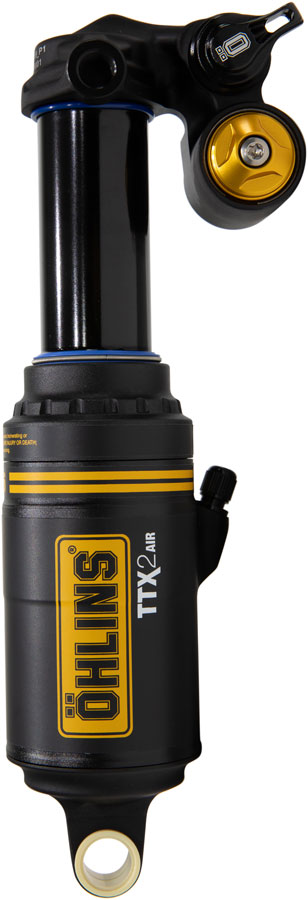 Ohlins TTX2 Air m.2 Rear Shock - Metric 205mm x 65mm Twin-Tube Damping Technology Adjustable Volume Air Spring Trunnion BLK