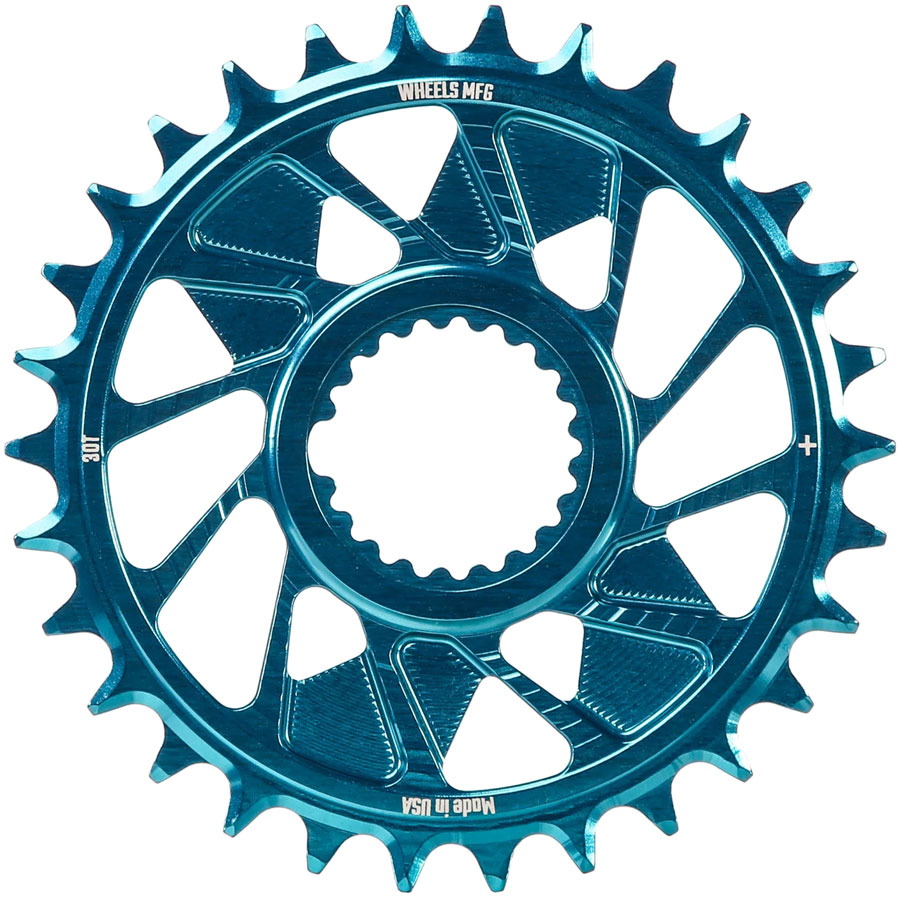 Wheels Manufacturing Direct Mount Chainring - 30t Shimano Direct Mount 1.5mm Outboard Offset HG+ Chain Compatible Teal Wheels Manufacturing Direct Mount Chainring - 30t Shimano Direct Mount 1.5mm Outboard Offset HG+ Chain Compatible Teal
