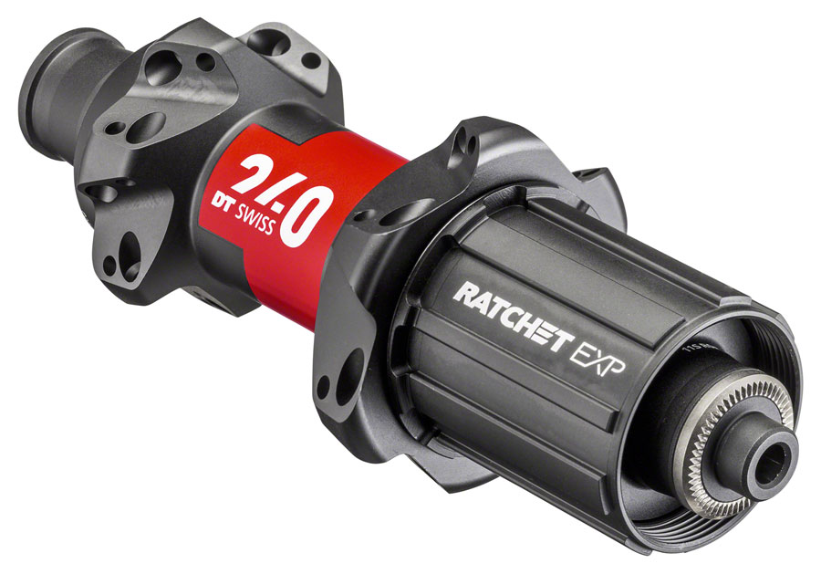 DT Swiss 240 EXP Rear Hub - QR x 130mm Rim Brake HG 11 Road BLK/Red 24H 36pt Straight Pull