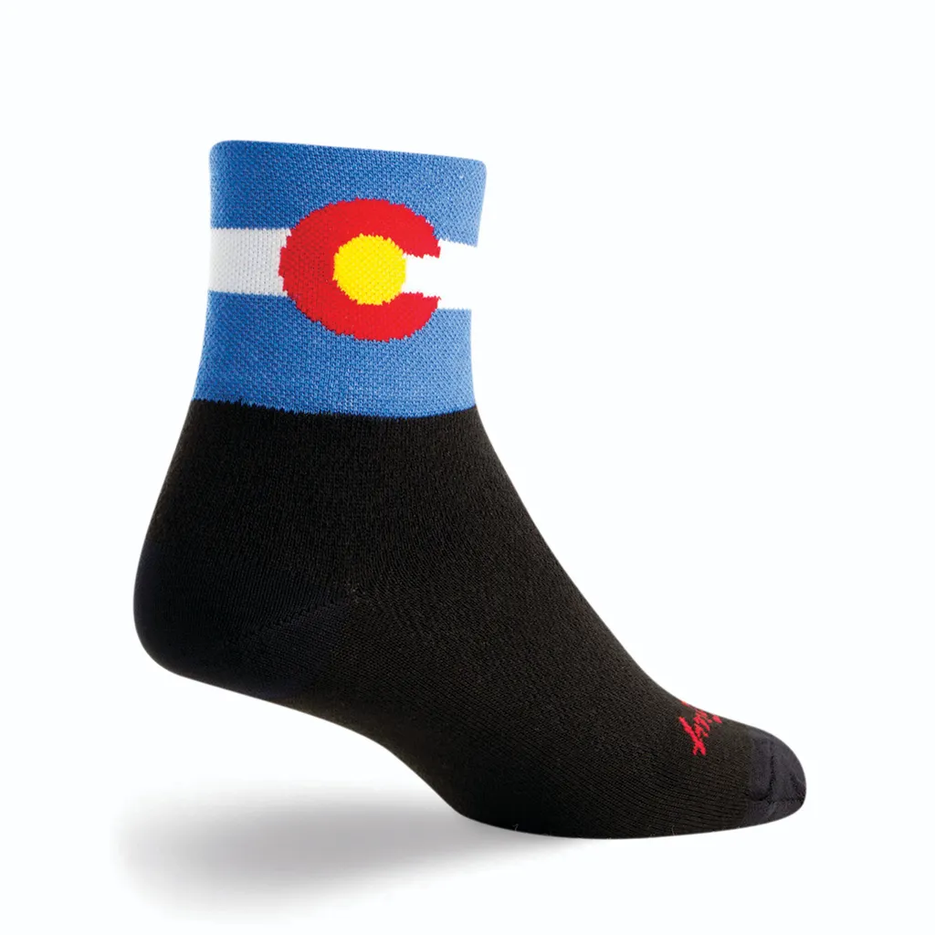 Sockguy Colorado Flag Black - 3" Cuff