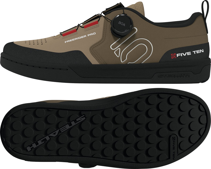 Five Ten Freerider Pro Boa Flat Shoes - Men's Cardboard/Off White/Core Black - Image 2