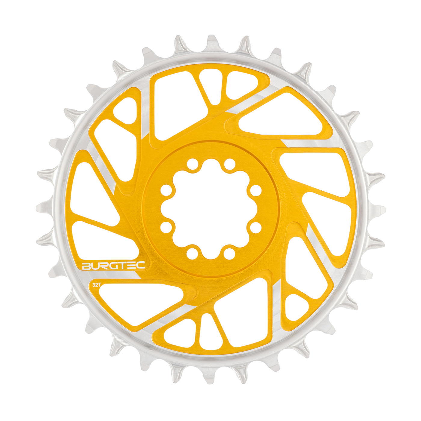 Burgtec 3mm Offset Thick Thin Chainring SRAM 8-Bolt 32T Gold