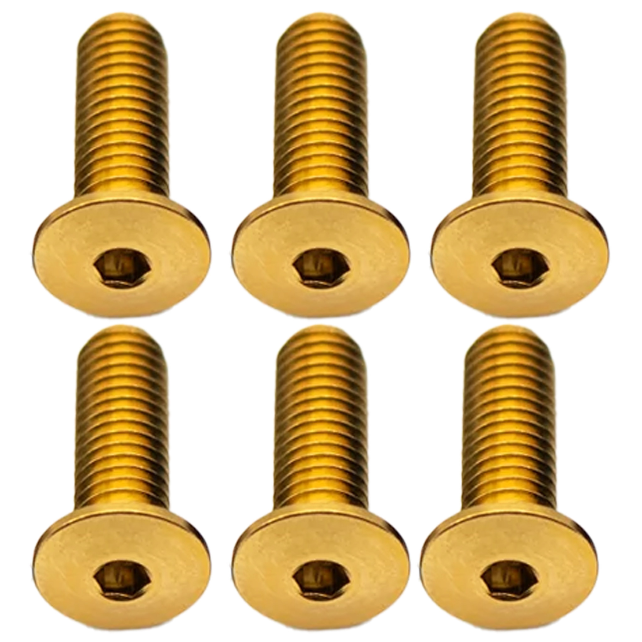 Better Bolts Titanium Water Bottle Cage Bolts 15mm Gold 6/Count