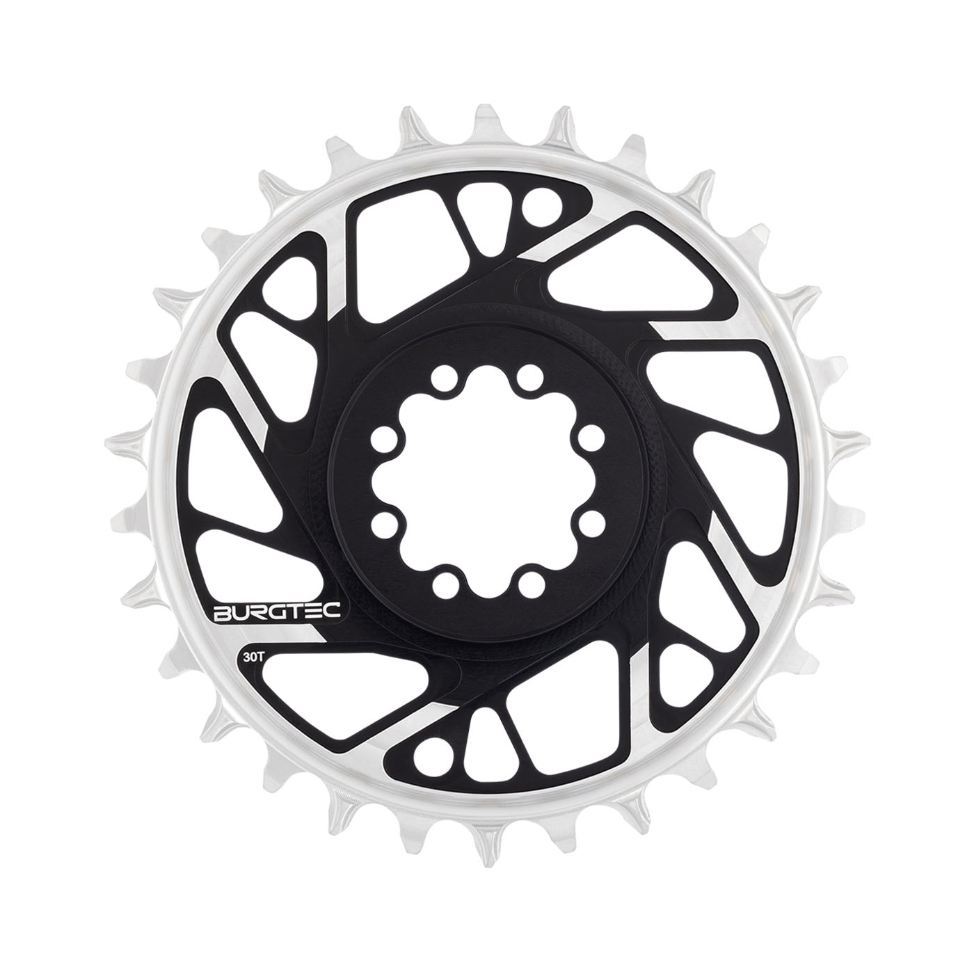 Burgtec 3mm Offset Thick Thin Chainring SRAM 8-Bolt 30T Blk