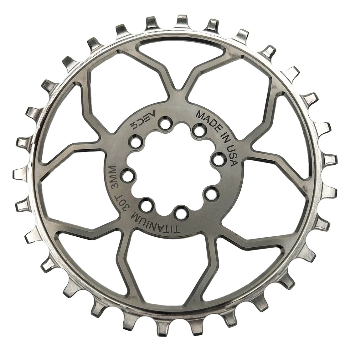 5Dev Titanium 8-Bolt Chainrings - 3mm Offset