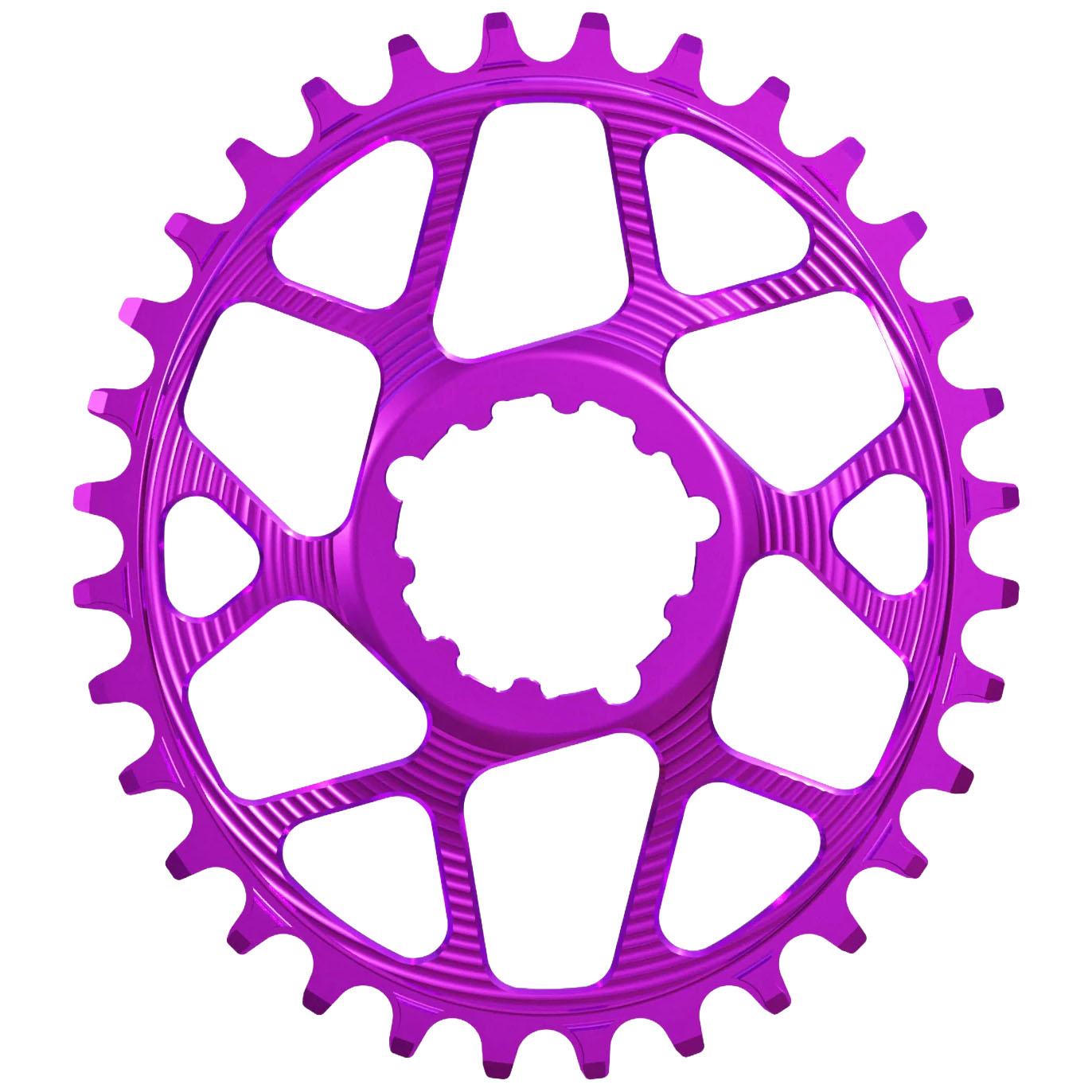 Works Components Oval Chainring  SRAM 3-Bolt 32T Boost 3mm Purple