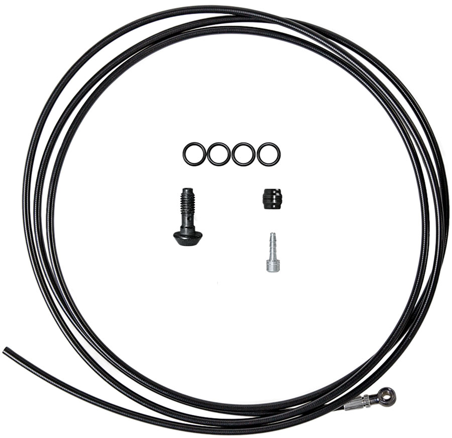 Magura Hydraulic Brake Hose - 2500mm Banjo Line Fitting Black