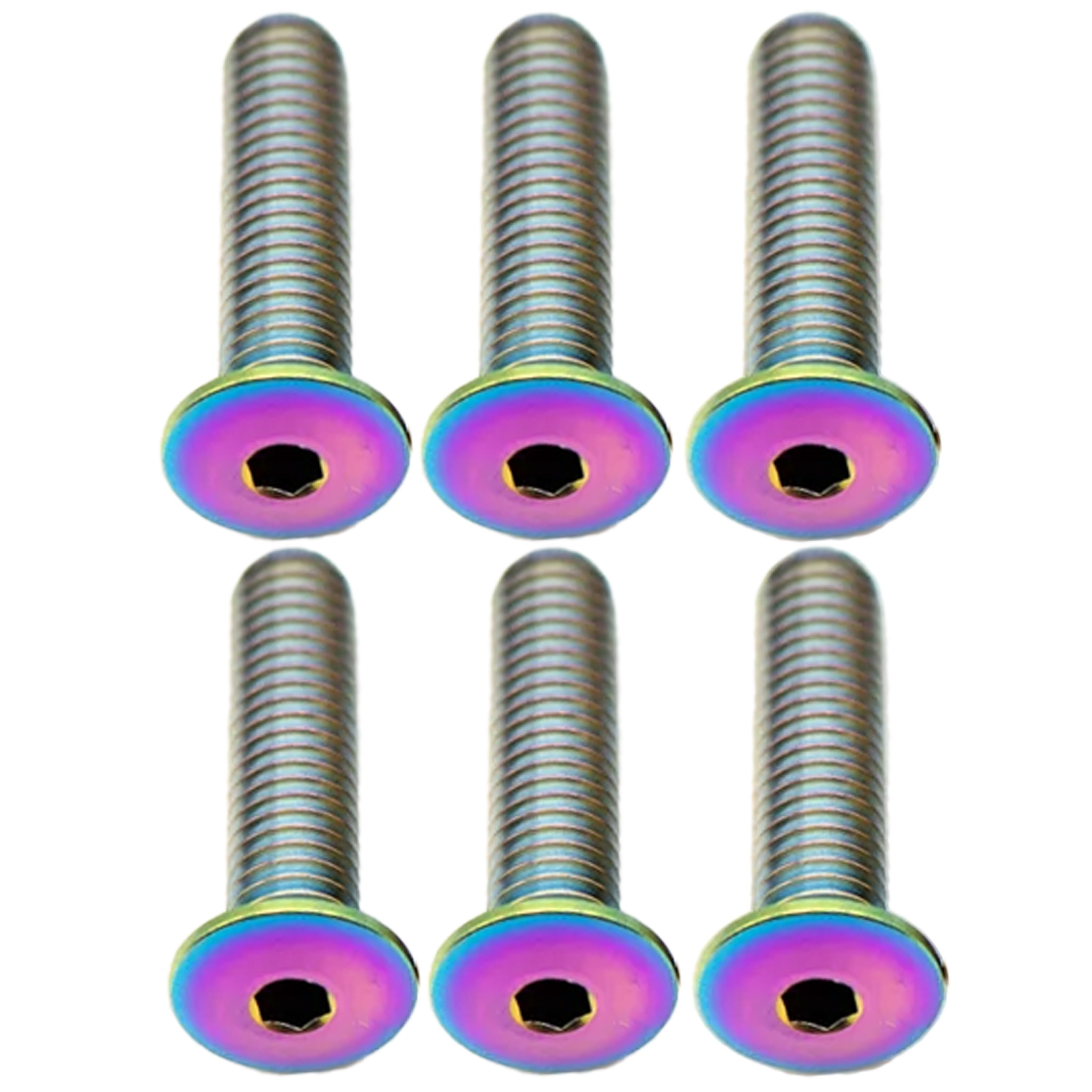 Better Bolts Titanium Water Bottle Cage Bolts20mmRainbow 6/Count