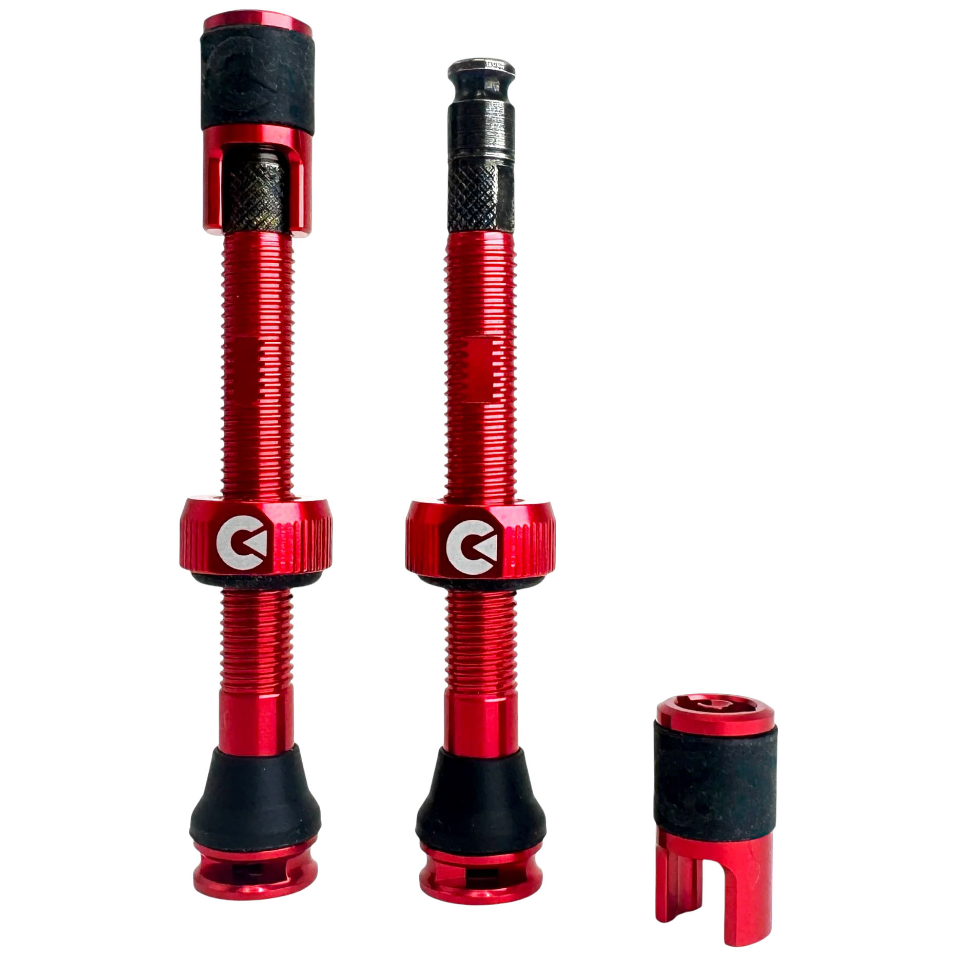 Clik Clik Tubeless Valve Set 50mm Clik Pair Ignite Red