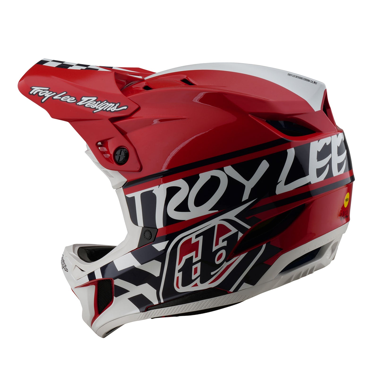 D4 Polyacrylite Helmet Fifty-50 White / Red - Image 2