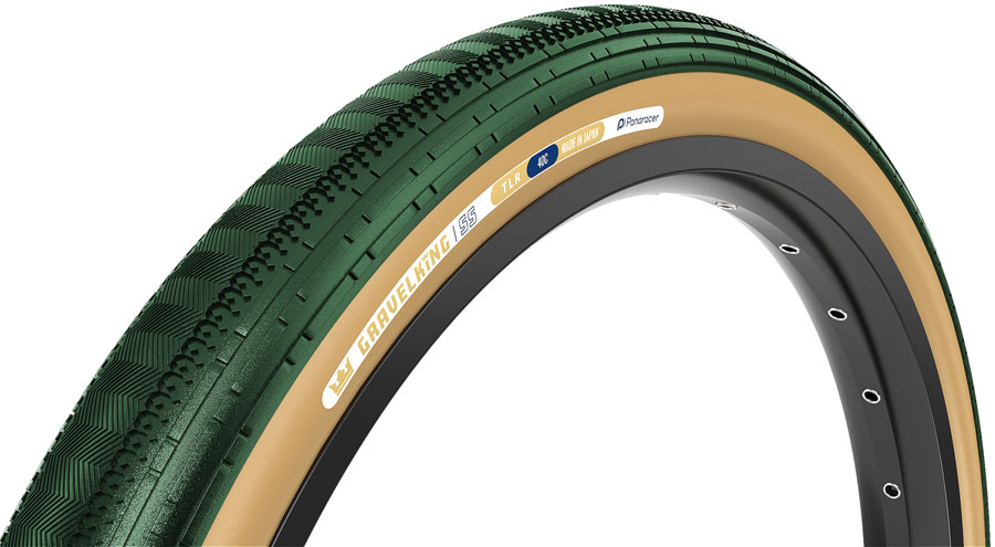 Panaracer GravelKing SS Tire - 700 x 45 Clincher Folding  British Racing Green/Brown