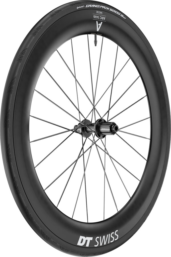 DT Swiss ARC 1400 DiCut 65 Rear Wheel - 700 12 x 142mm Center-Lock HG11 Road/XDR Ratchet EXP 36 BLK WTS w/Grand Prix 5000 STR Tire