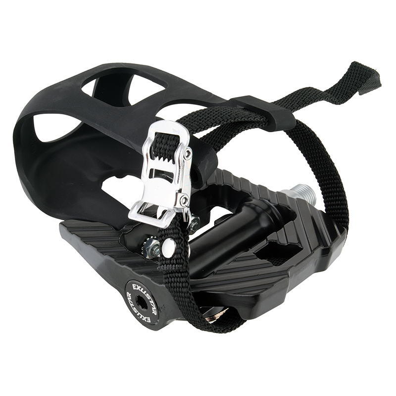 Exustar PS816-C8 Training Pedals 9/16` Sealed/Needle Black SPD Toe Clips/Straps Alloy Exustar PS816-C8 Training Pedals 9/16` Sealed/Needle Black SPD Toe Clips/Straps Alloy
