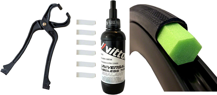 Vittoria Air-Liner Tubeless Road Kit - 2 Inserts, Tire Sealant, Pliers, Clips
