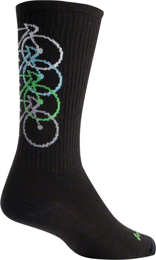SockGuy Wool Stacked Socks - 6" Black Large/X-Large