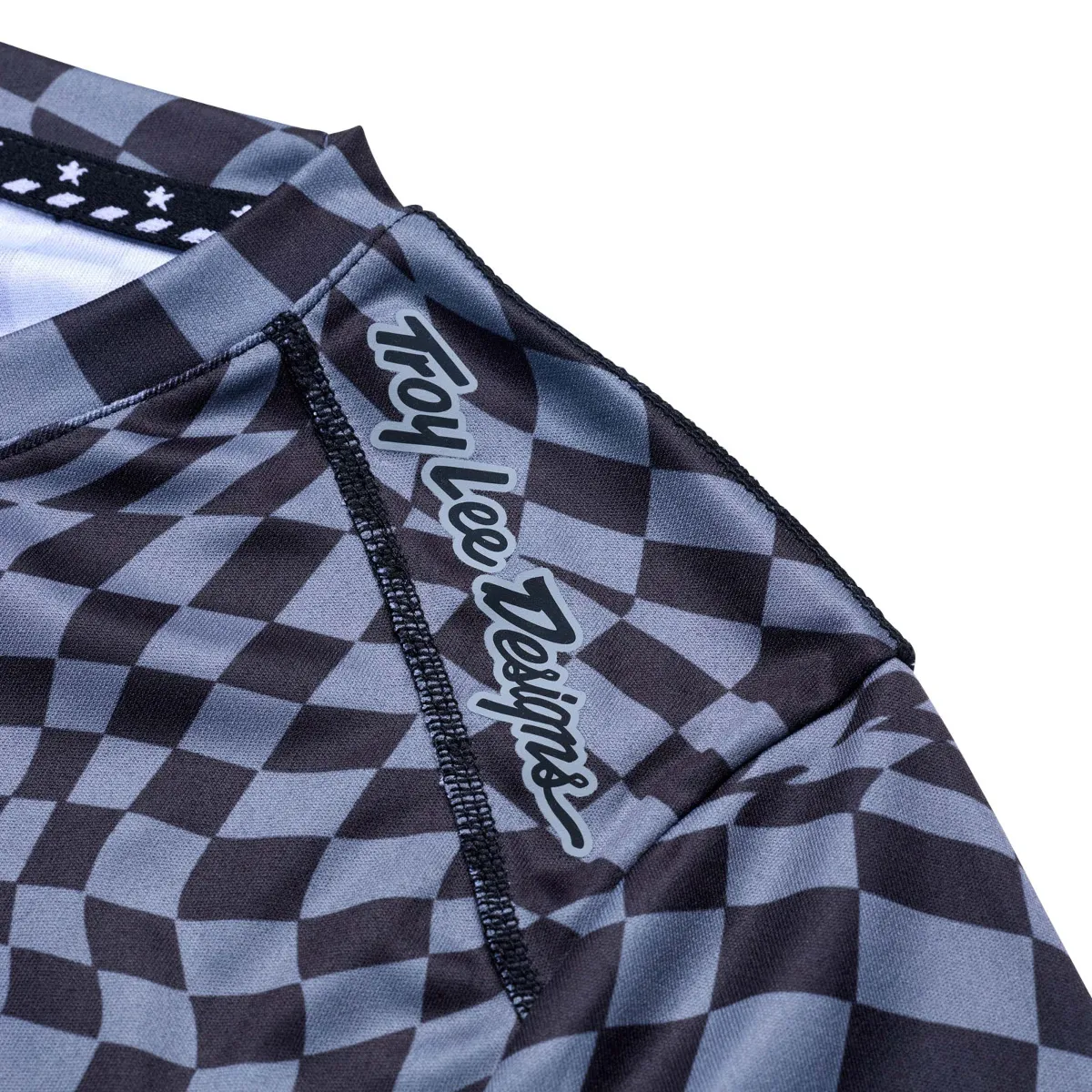 Womens Lilium Short Sleeve Jersey Twisted Checkers Black - Image 3