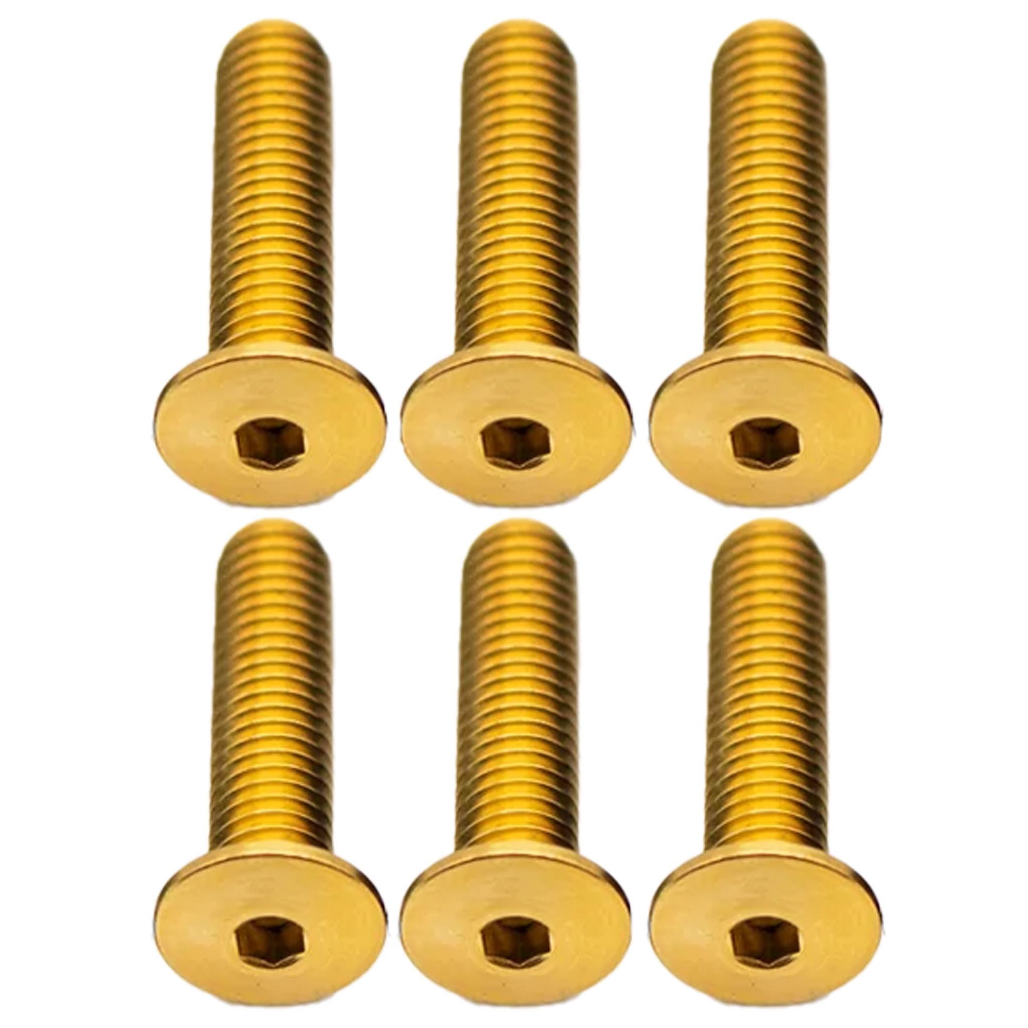 Better Bolts Titanium Water Bottle Cage Bolts20mm Gold 6/Count